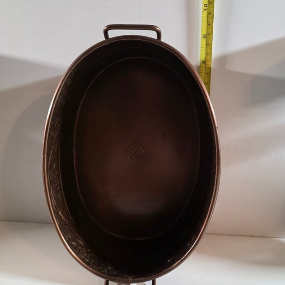 Oval Copper Color Decorative Planter 9" x 6" x 3" - Picture 2 of 5